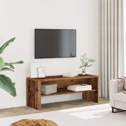 TV-kast 100 cm - Gesneden hout in oude houtkleur - Ruime opbergruimte voor woonkamer en slaapkamer — thumbnail 4