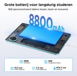 Aorlym P11 Tablet - 48GB RAM+128GB ROM/TF 2TB - Android 16 - 11 inch tablet 90Hz - T7250 - 8800mAh - 13MP+5MP - Gemini AI - Widevine L1 - Face ID - 5G WIFI - Dubbele luidsprekers - Pen, toetsenbord, muis - Blauw — thumbnail 8