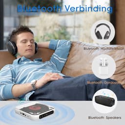 TBL 2026 Retro Discman – Draagbare CD-speler met Bluetooth 5.2 & Ingebouwde Speaker – 2000mAh Oplaadbaar – FM-Transmitter voor de Auto – Ondersteunt USB-stick – A-B Repeat — thumbnail 5