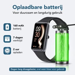 KIMO DIRECT Vela Activity Tracker - Stappenteller - Hartslagmeter - Sporthorloge - Smartwatch - Stappenteller Horloge - Zwart — thumbnail 10