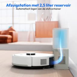 MEDION Robotstofzuiger met afzuigstation en dweilfunctie X22 SW+ (lasernavigatie, 5.000 Pa, 2-in-1, nauwkeurige mapping, no-go zones, meerdere etages, MD 100021) grijs — thumbnail 3