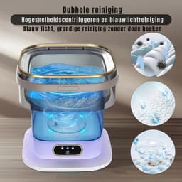 SCH® Mini Wasmachine - Wasmachine - Grijs - ‎33cm x 33cm x 34cm — thumbnail 4