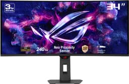 ASUS ROG Strix XG34WCDMTG - UWQHD Curved QD-OLED Gaming Monitor - Google TV - USB C 90W - 240hz - 0.03ms - Speakers - 34 inch — thumbnail 1