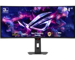 ASUS ROG Strix XG34WCDMTG - UWQHD Curved QD-OLED Gaming Monitor - Google TV - USB C 90W - 240hz - 0.03ms - Speakers - 34 inch