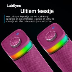 JLab Pop Mini Bluetooth Speaker Draadloos - Draagbare Muziekbox - 8 uur Batterijduur - 5 Watt - IPX6 Waterproof - Multipairing - Instelbare Party Lights - App Equalizer - Roze — thumbnail 7