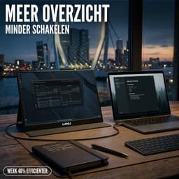 Portable Monitor Flex 15.6" - Full HD Draagbare monitor - Draagbaar scherm met USB-C & HDMI - Plug & Play - Incl. Beschermhoes — thumbnail 6