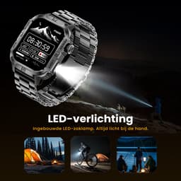 Maoo FORGE GPS Square - GPS Smartwatch Heren - Sporthorloge - 3 Bandjes - Stappenteller - Hartslagmeter - Slaapmonitor - Belfunctie - LED Zaklamp - Multisport - Geschikt voor Android en iOS - Gun Metal Blue — thumbnail 8