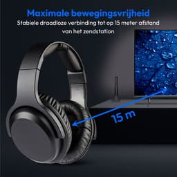MEDION Draadloze Hoofdtelefoon HS-1 (voor TV, bereik tot 15 m, met oplaadstation, Over Ear, hoog draagcomfort, USB-C, MD40006) — thumbnail 5