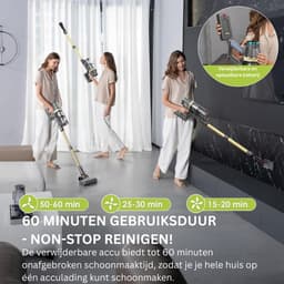 MKSS® Stofzuiger draadloos - Steelstofzuiger Snoerloos - Tapijtreiniger — thumbnail 2