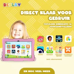 DEPLAY Kids Tablet PRO 4 - Kindertablet vanaf 2 jaar - Tablet Voor Kinderen - Tablet Kind - Met Pen, Beschermhoes en Screenprotector - Android 14 - 6000 mAh Batterij - 10 inch - Roze — thumbnail 10