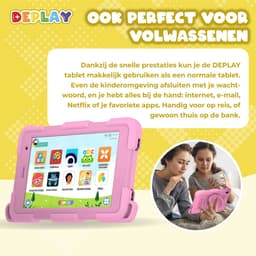 DEPLAY Kindertablet SMART 5 – Android 15 - 64GB Opslag - 4GB RAM – Kidsproof Tablet – Ouder controle – Vanaf 2+ Jaar – 8 Inch – Met Pen, Beschermhoes, Keycord & Blauwlicht Screenprotector – 5000 mAh Batterij – Roze — thumbnail 4