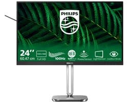 Philips 24B2G5200 - Duurzame Ergonomische 24 Inch Eco Monitor – Full HD IPS – 100Hz – Verstelbaar – 5 Jaar Garantie