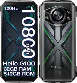 DOOGEE S CYBER PRO 4G - Robuuste Smartphone - Robuuste Telefoon - 32 GB RAM + 512 GB ROM /2TB TF - 6,6 Inth + 120Hz - 10800mAh/33W - Helio G100 - Vingerafdrukherkenning - Face ID - 20MP nachtzichtcamera - Groen — thumbnail 1