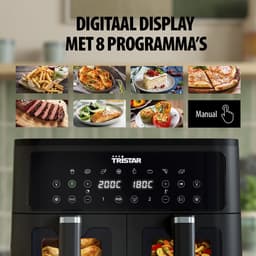 Tristar Dubbele Airfryer FR-9429 - 2x 4,5 Liter - Dubbele Mand - Kijkvenster - 9L - 2500W — thumbnail 5