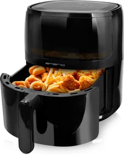 Emerio Airfryer XL - 5 Liter Heteluchtfriteuse - Regelbare thermostaat 80ºC tot 200ºC - 12 Kookprogramma's - Digitaal display - Timer functie - Kijkvenster - Cool touch - AF-129329.3 Zwart — thumbnail 1
