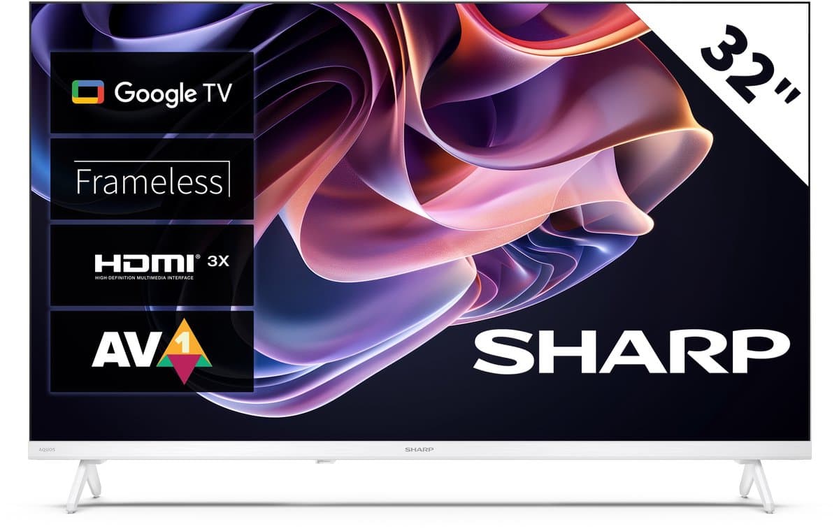 Sharp 32HF2265 - 32 inch - HD-Ready Google TV - wit — afbeelding 1