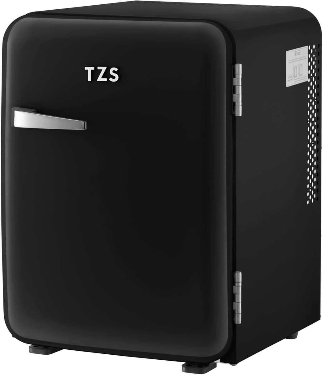 TZS First Austria Mini koelkast - Minibar - 40 liter - Vrijstaand - Volledig stil 22dB - Retro - Zwart — afbeelding 1