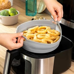Pack Luchtfriteuse met mand en Opvouwbaar siliconen mandje voor airfryer InnovaGoods — thumbnail 6