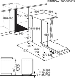 AEG FSE83847P - Inbouwvaatwasser - Volledig ingebouwd 14 couverts D — thumbnail 3