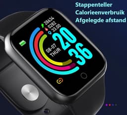 Belesy® Base - Smartwatch - Horloge - 1,3 inch Kleurenscherm - Stappenteller - Bloeddrukmeter - Verbrande calorieën - 3x sportmodus - Siliconen - Zilver - Zwart - Moederdag — thumbnail 8