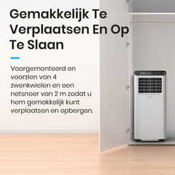 Pro Breeze Mobiele Airco – 9000 BTU – 4-in-1 Luchtkoeling, Ontvochtiging, Ventilatie en Slaapmodus – Airco voor Slaapkamer, Woonkamer, Kantoor, Gym – Smart Home WiFi - 24-uurs Timer & Incl Raamafdichtingkit – Energieklasse A – Wit — thumbnail 8