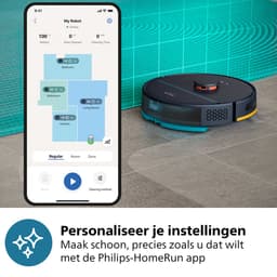 Philips HomeRun 2000 Series XU2100/10 - Robotstofzuiger met dweilfunctie - Automatisch Leegstation - Marineblauw — thumbnail 9