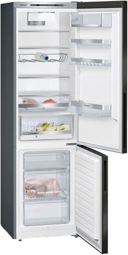 Siemens KG39E8XBA -Koelvriescombinatie -Koelkast - 201x60 - Energielabel B - hyperFresh 0°C meer ruimte voor groente en fruit - superKoelen: snel koelen van verse producten - Zwart — thumbnail 6