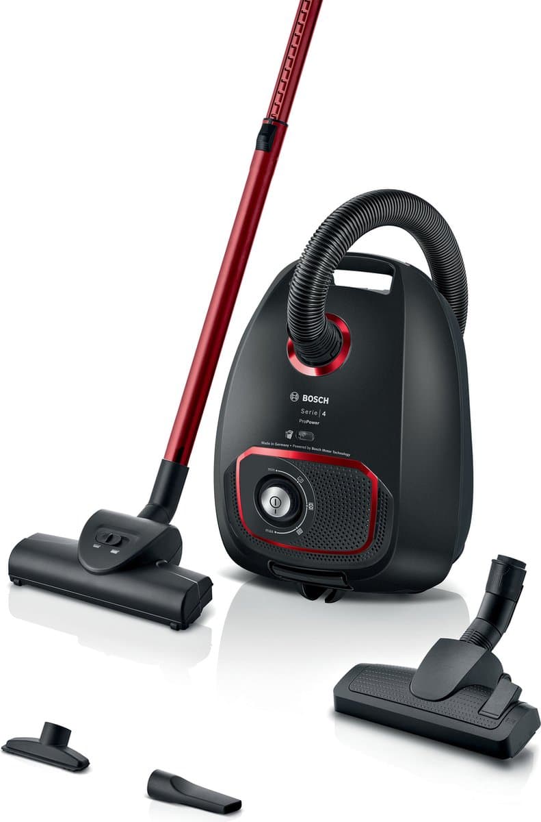 Bosch ProPower BGB41POW1 Serie 4 - Stofzuiger met zak - 11 mtr bereik - Vacuum cleaner - HEPA 13 - Zwart/Rood — afbeelding 1