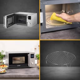 TZS First Austria Vrijstaande Magnetron - Grill - 1100 watt - 20 liter - RVS -Zilver — thumbnail 2