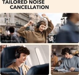 Soundcore by Anker Life Q30 Hybrid Active Noise Cancelling Headphones with Multiple Modes, Hi-Res Sound, 40H Playtime, Fast Charge, Soft Earcups, Bluetooth Headphones, Travel - Zwart — thumbnail 6