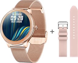 Darenci Smartwatch Flair Pro  - Smartwatch dames -Smartwatch heren -Activity Tracker- Touchscreen -Bluetooth bellen -Met extra bandje -Horloge -Stappenteller -Bloeddrukmeter -Verbrande calorieën -Zuurstofmeter -Spatwaterdicht -Roségoud/Roze — thumbnail 1