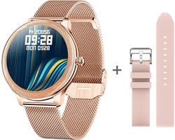 Darenci Smartwatch Flair Pro - Smartwatch dames -Smartwatch heren -Activity Tracker- Touchscreen -Bluetooth bellen -Met extra bandje -Horloge -Stappenteller -Bloeddrukmeter -Verbrande calorieën -Zuurstofmeter -Spatwaterdicht -Roségoud/Roze