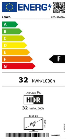 Lenco LED-3263BK (V2) - 32" Android Smart TV met 12V Auto Adapter - Zwart — thumbnail 2