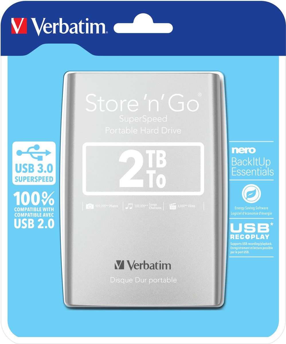 Verbatim Store 'n' Go Ultra Slim - Externe harde schijf - 2 TB — afbeelding 1