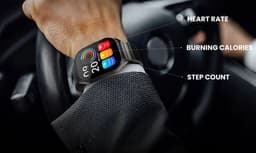 HiFuture Apex Roestvrijstalen Smartwatch heren, 2.04 Amoled Display, IP68 waterdicht, Tot 7 dagen batterijduur, hartslagmeter, Stappenteller, Compatibel met iOS en Android (Zilver) — thumbnail 6