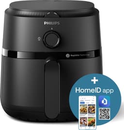Philips 1000 Series Airfryer - NA120/00 - Draaiknopbediening - 4.2L - Tot 4 Personen - Zwart — thumbnail 2