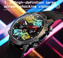 WizBay Premium Select® 1.39inch Sport Smartwatch Dames Heren TFT - Android en iOS - Bellen - Magnetic Laden - Slaap Hart Monitor - O2 Bloeddrukmeter - Sport Modi - Message - Smartwatches - Allu Mat Zwarte Case Blauwe Allu Rim - Zwarte TPU Band — thumbnail 19