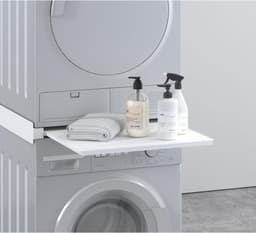 Maclean - Tussenstuk wasmachine droger - Stapelkit - Universele Stapelkit voor Wasmachine en Wasdroger van 60x53 cm - Wit — thumbnail 7