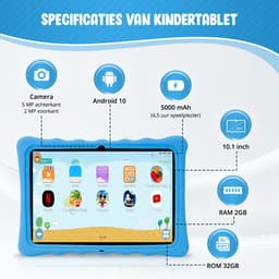 ZINLY® Kindertablet XL - Tablet - 10 inch - 5000 mAh batterij - Android 10.0 - Langdurig gebruik - Kids Proof - Kinder tablet voor kinderen vanaf 3 jaar - Incl beschermhoes & Ouderlijk Toezicht App - Blauw — thumbnail 10