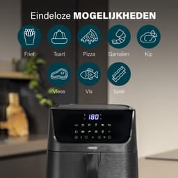 Princess 182061 Airfryer XXL 6,5L - Digitale Heteluchtfriteuse met Uitneembare Scheidingswand - Zwart - 1800 watt - 12 programma's - Digitale timer - Temperatuurbereik 80-200 °C - BPA- en PFOA-vrij — thumbnail 6