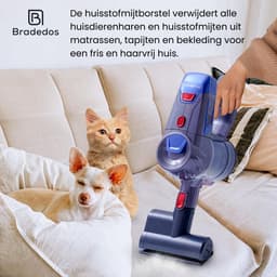 Bradedos® Draadloze steelstofzuiger – Geschikt voor dierenharen – 5 opzetstukken — thumbnail 4