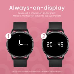 Maoo Ventura AMOLED Smartwatch Dames - RVS en 4x Siliconen Bandje - Stappenteller - Hartslagmeter - Slaapmonitor - Multisport - Geschikt voor Android en iOS - Zwart — thumbnail 6