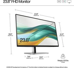 HP Series 5 Pro 524pf - 23.8" FullHD IPS - 100Hz - Hoogte verstelbaar - DisplayPort/HDMI — thumbnail 3
