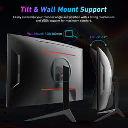 KTC H32S17F 32'' Curved Gaming Monitor, 1920*1080 HVA Paneel, 240Hz Refresh Rate, 125% sRGB, 3500:1 Contrastratio, Adaptive Sync, HDR10, 3ms Reactietijd, 2*HDMI2.0 1*DP1.4 1*USB2.0 1*Audio, VESA Montage, Verstelbare Kanteling, Weinig Blauw Licht — thumbnail 11
