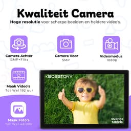 Bosstony Snelle Kids Tablet 10 inch - Ouderlijk Toezicht - 6000mAh Batterij - Android 13 - Incl Beschermpakket - Kindertablet vanaf 3 jaar - Tablet Kinderen — thumbnail 9