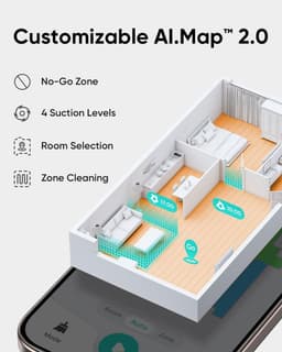 eufy Clean L60 Hybrid SES Robotstofzuiger met dweilfunctie en Vervangingssets - Robot Vacuum - 5.000 Pa Zuigkracht, Met automatisch leegstation, Bestuurbaar via smartphone — thumbnail 8