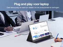 UPERFECT T03 15.6" FHD Portable Monitor 1080P IPS 60Hz Draagbaar monitor with Dual USB-C/HDMI & Speakers, for Laptop/Switch/MacBook (VESA Mount + Leather Case) — thumbnail 6