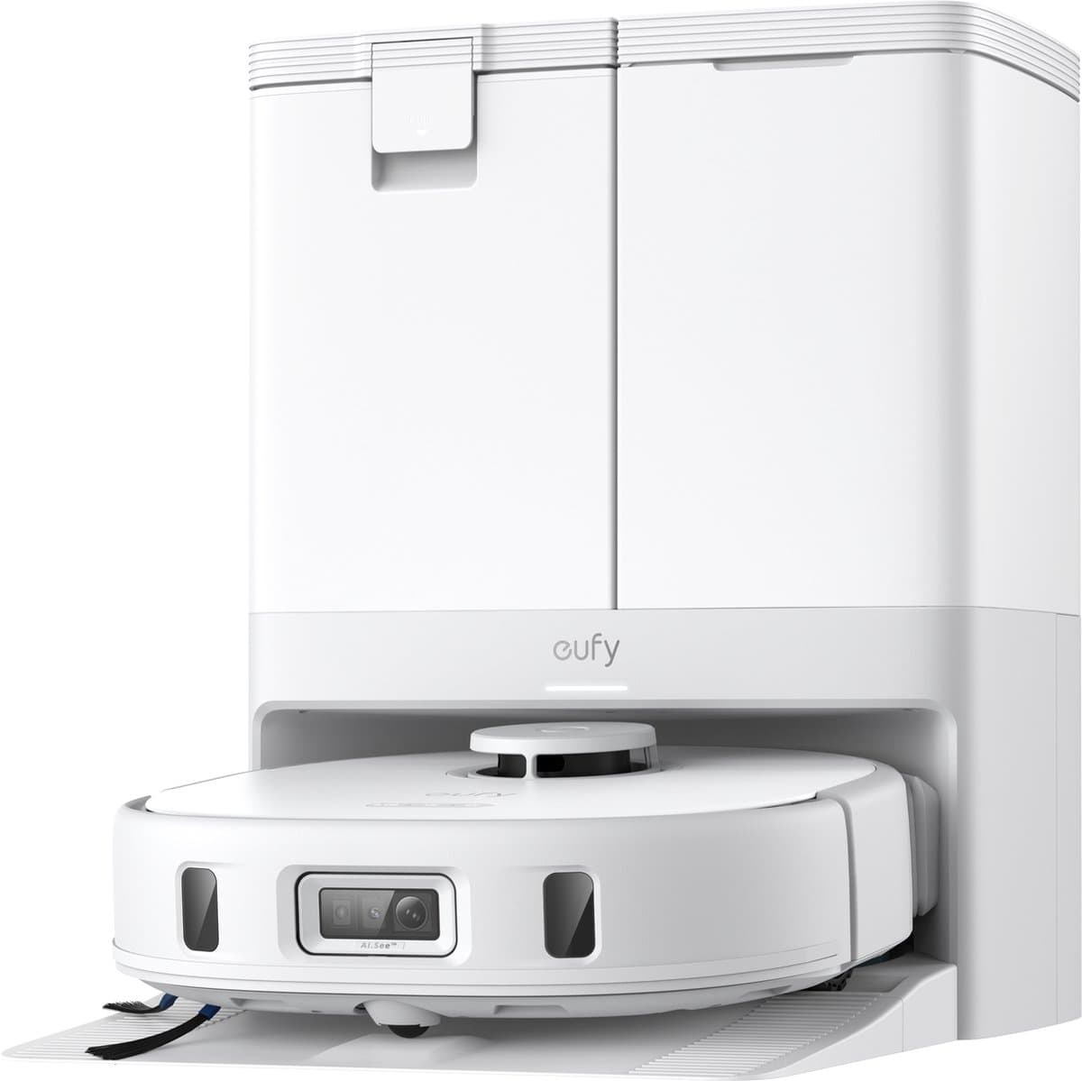 eufy X10 Pro Omni Robot Stofzuiger en Mop, 8.000 Pa zuigkracht, dubbele dweilpads met 12 mm auto-lift en tapijtdetectie, herkent 100+ objecten voor obstakelvermijding, alles-in-één station voor dagelijks onderhoud. — afbeelding 1