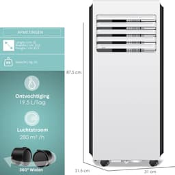 ApexArte® Mobiele Airco - Airconditioning - Ventilatoren - Airco Zonder Afvoerslang - Wit en Zwart — thumbnail 7
