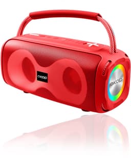 OKOP Bluetooth speaker - Draadloze muziek box - Draagbaar - Verlichting - 2x5W - Verschillende kleuren - RGB LED - Rood — thumbnail 1